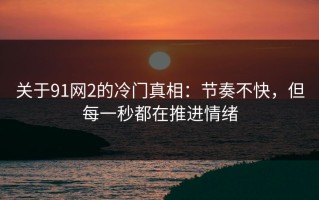 关于91网2的冷门真相：节奏不快，但每一秒都在推进情绪