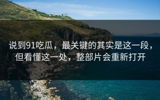 说到91吃瓜，最关键的其实是这一段，但看懂这一处，整部片会重新打开
