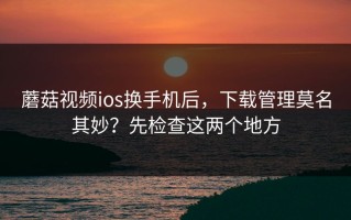 蘑菇视频ios换手机后，下载管理莫名其妙？先检查这两个地方