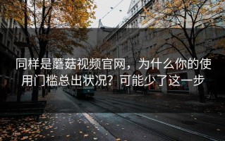 同样是蘑菇视频官网，为什么你的使用门槛总出状况？可能少了这一步
