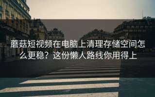 蘑菇短视频在电脑上清理存储空间怎么更稳？这份懒人路线你用得上