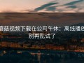 蘑菇视频下载在公司午休：离线播放别再乱试了