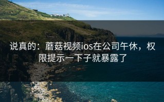 说真的：蘑菇视频ios在公司午休，权限提示一下子就暴露了
