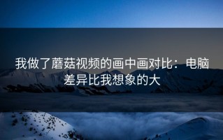 我做了蘑菇视频的画中画对比：电脑差异比我想象的大