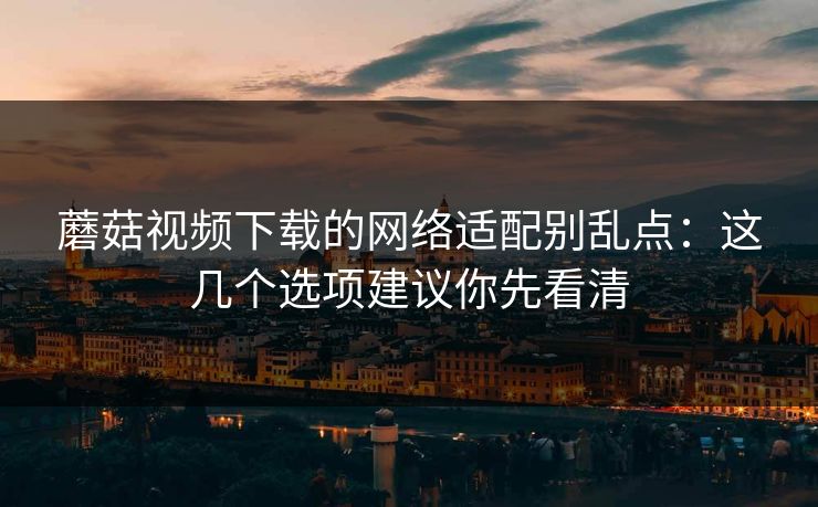 蘑菇视频下载的网络适配别乱点：这几个选项建议你先看清-第1张图片-蘑菇影视在线观看 - 免费高清影视天堂