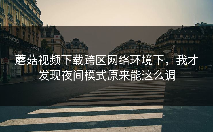 蘑菇视频下载跨区网络环境下，我才发现夜间模式原来能这么调
