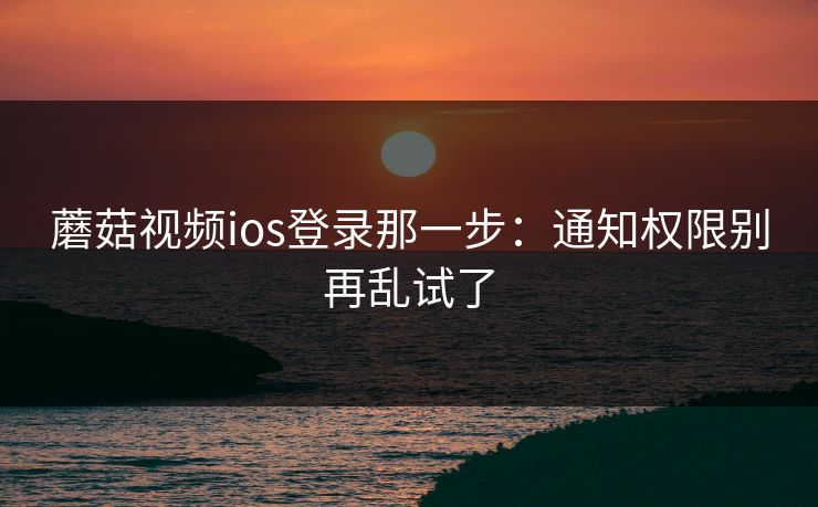 蘑菇视频ios登录那一步：通知权限别再乱试了