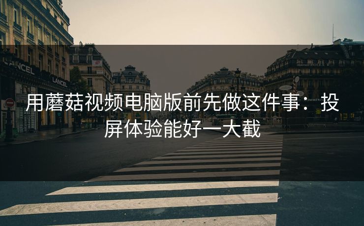 用蘑菇视频电脑版前先做这件事：投屏体验能好一大截