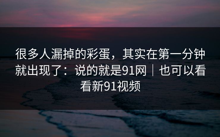 很多人漏掉的彩蛋，其实在第一分钟就出现了：说的就是91网｜也可以看看新91视频