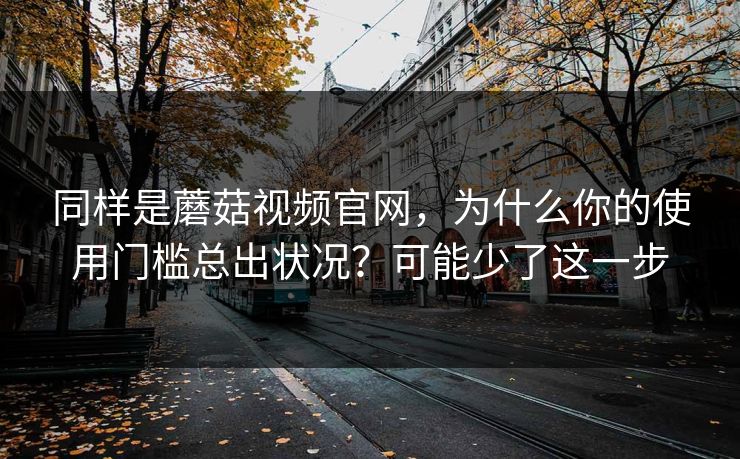 同样是蘑菇视频官网，为什么你的使用门槛总出状况？可能少了这一步