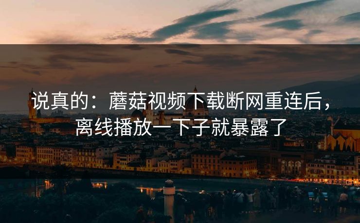 说真的：蘑菇视频下载断网重连后，离线播放一下子就暴露了