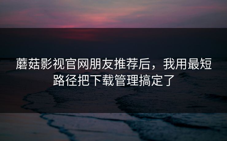 蘑菇影视官网朋友推荐后，我用最短路径把下载管理搞定了