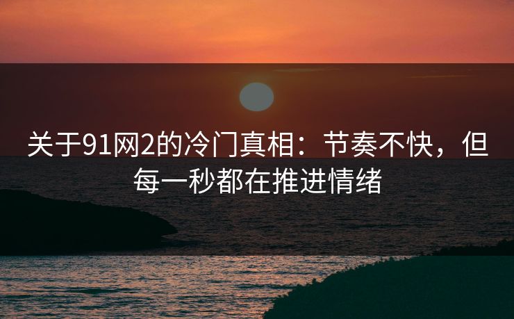 关于91网2的冷门真相：节奏不快，但每一秒都在推进情绪